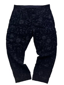 FW15 Floral Embroidery Corduroy Cargo Pants - 34