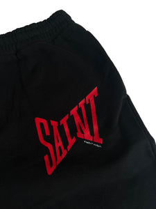 Saint Michael Logo Sweatshorts Black - Size Large