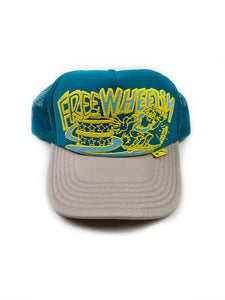 Kapital “Free Wheelin” Trucker Hat Teal