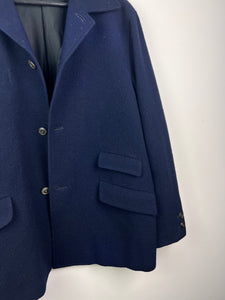 1997 General Research Left-Handed Wool Coat Navy - Large