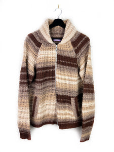 ERL Chunky Knit Wool Zip Cardigan - Size Medium